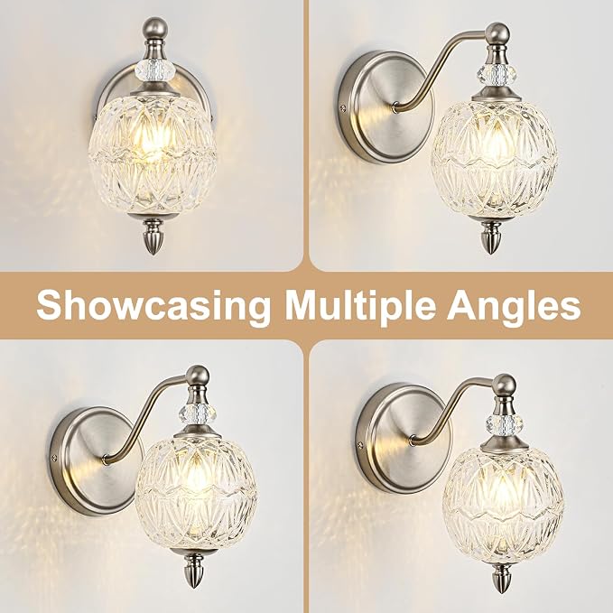 1 Piece Brushed Nickel Wall Sconce, 1-Light Mid Century Modern Brushed Nickel - Image 2