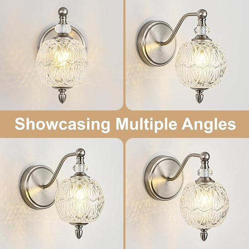 1 Piece Brushed Nickel Wall Sconce, 1-Light Mid Century Modern Brushed Nickel - Image 2