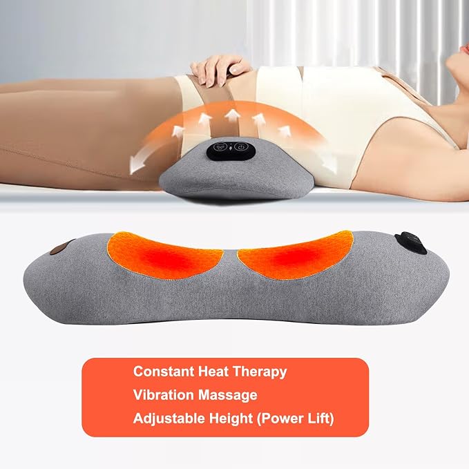 3 in 1 Back Massager, Electric Lumbar Support Pillow Heat Vibration Massage - Image 7