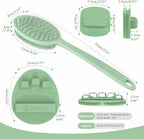 Silicone Back & Face Scrubber & Bath Glove Set 3PCS, 13.4'' Gentle Back Scrubber - Image 2