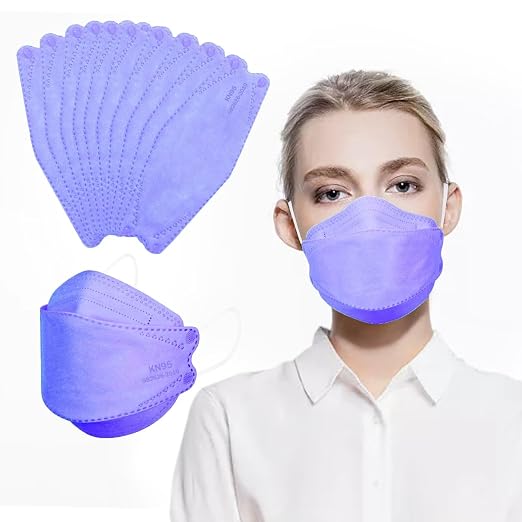 Borje KN95 Face Masks for Adults 50 Pack, 5-Ply Purple Disposable Face Mask - Image 3