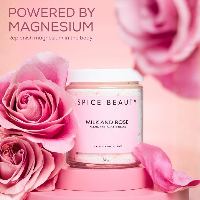 Goat Milk & Rose Magnesium Salt Soak | Epsom & Magnesium Bath Soak - Image 6