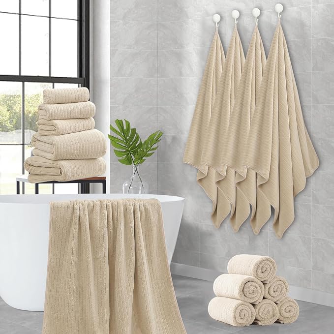 18 Piece Family Bath Towel Set Include 6 Bath Towels, 6 Hand Towels and 6 - Image 8