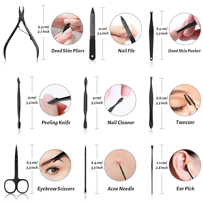 Manicure Set Nail Clipper Kit Pedicure Manicure Kit 12 In 1 Professional - Image 4