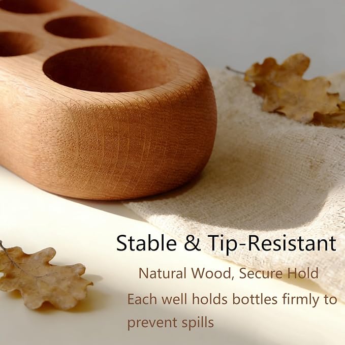 VolksRose 5~100ml 9 Holder Wooden Essential Oil Organizer - Image 2