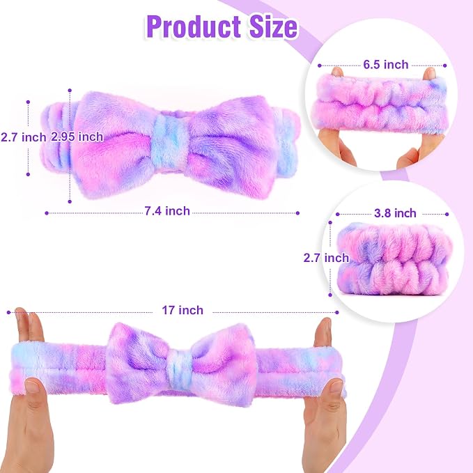 6 Pack Spa Headband with Wristbands: Washing Face Facial Makeup Skincare - Image 6