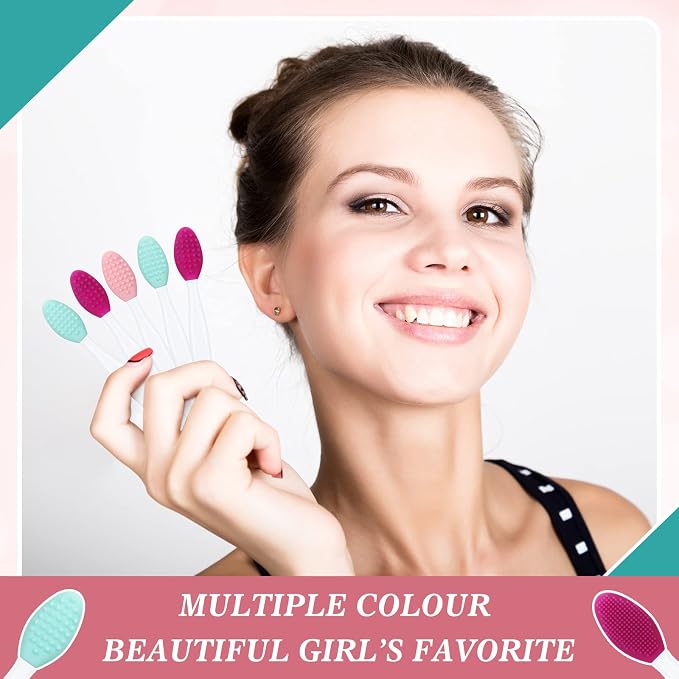 Patelai 24 Pcs Lip Scrub Brush Silicone Lip Scrubber Exfoliator - Image 7