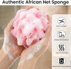 African Net Sponge 2Pcs Authentic Exfoliating Body Scrubber Long Net Bath - Image 3