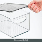 mDesign Deep Plastic Bathroom Storage Bin Box, Lid/Built-in Handles, - Image 6