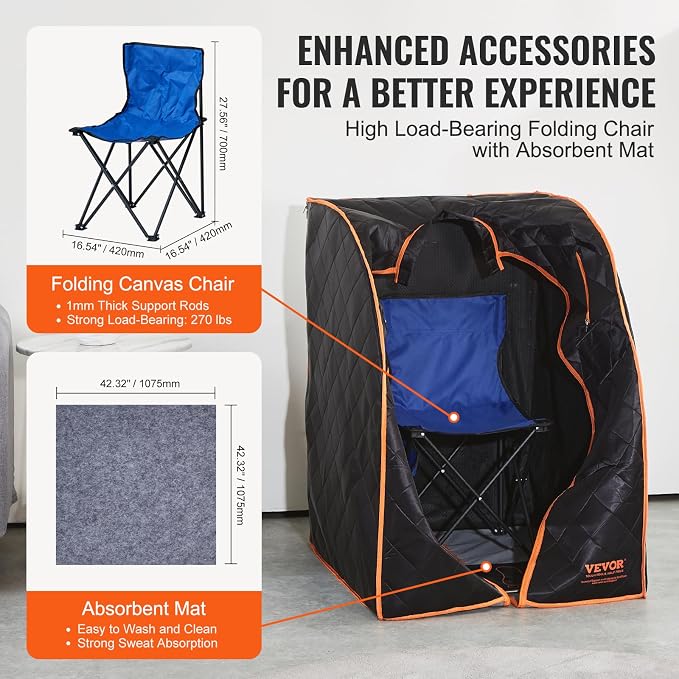 VEVOR Infrared 1050W Portable Sauna Tent Personal Sauna Kit - Image 5