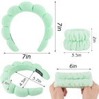 Zkptops 6Pcs Spa Headband for Washing Face Wristbands Set Women Bubble Makeup - Image 4