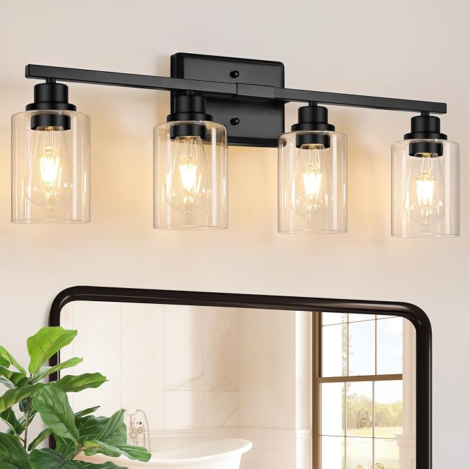 Unicozin Modern Bathroom Light Fixtures, 4 Light Vanity Lights Over Mirror by Unicozin