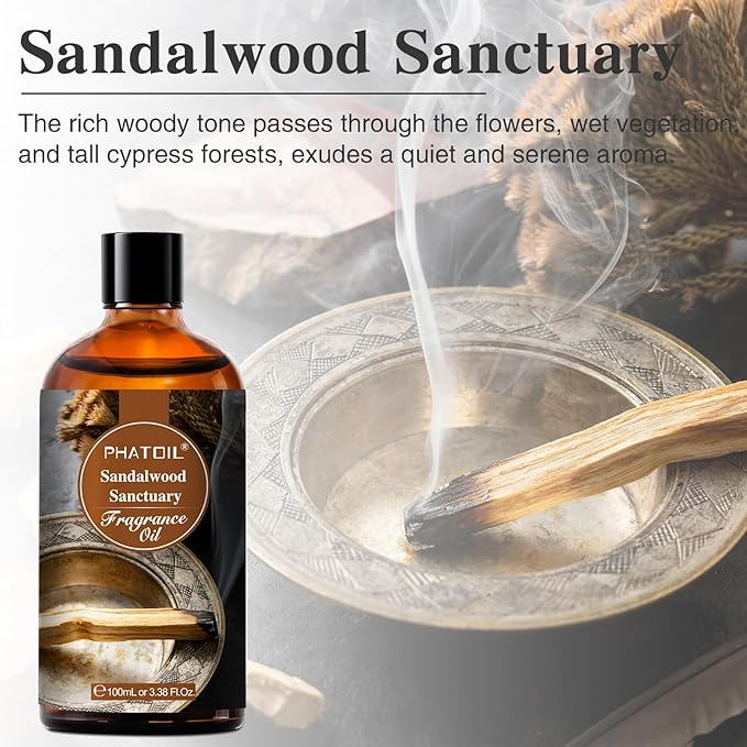 PHATOIL 3.38FL.OZ Sandalwood Sanctuary Fragrance Oils - Image 2