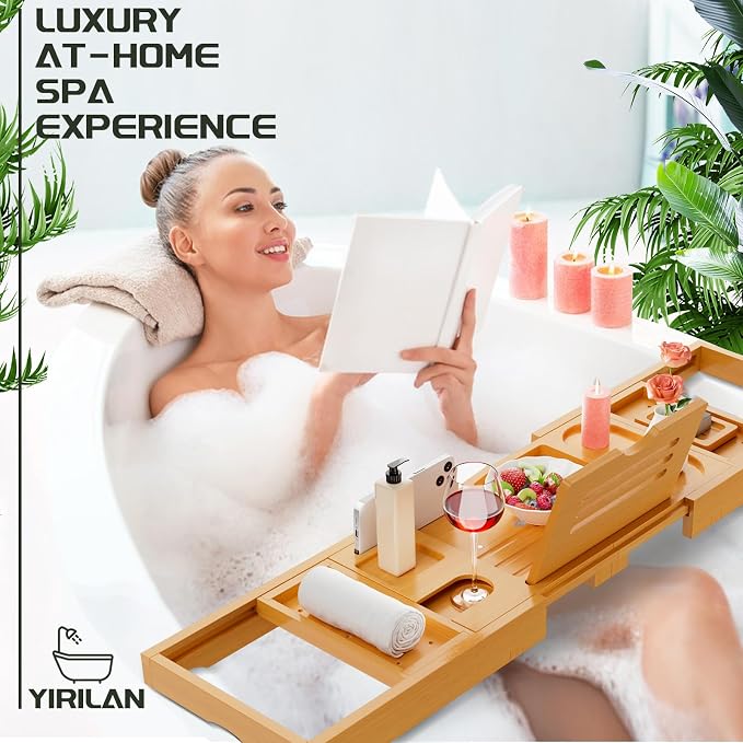 Premium Bathtub Tray Caddy, Expandable Bath Tray, Unique House Warming Gifts - Image 6
