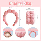 Beleki Spa Headband for Women Face Washing Headband and Wristband Set Sponge - Image 2