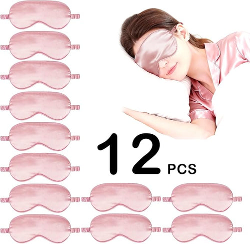12PACK Silky Sleep Masks Satin Eye Mask Silk Eyes Cover - Image 2