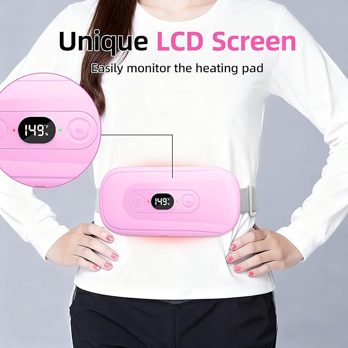 Portable Heating Pad Period Cramps: 2 Timer 6 Heat Levels 6 Vibration Modes - Image 4