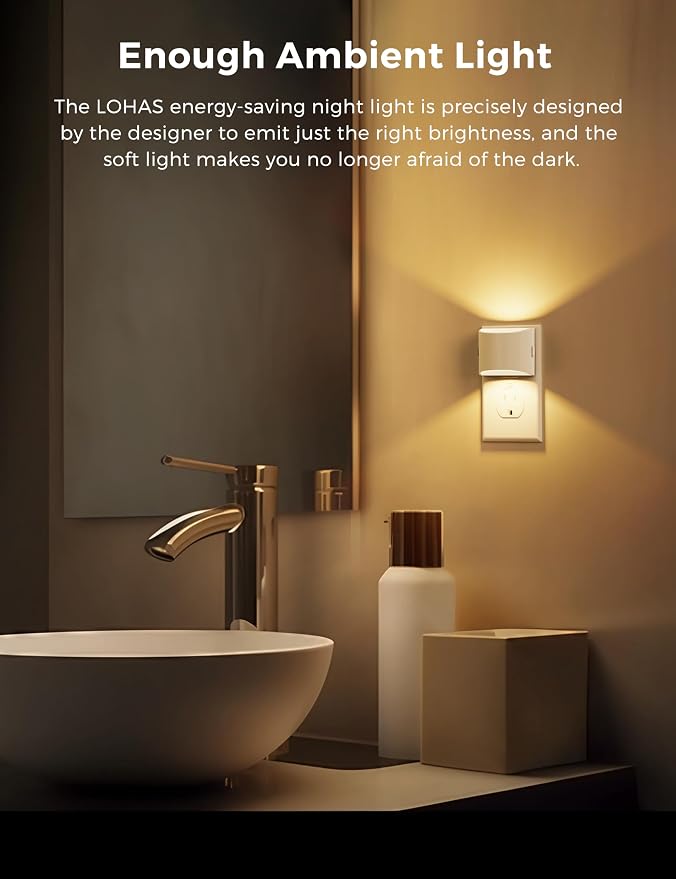 L LOHAS LED Night Lights Plug into Wall, Dimmable Night Light - Image 2