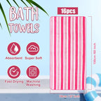 SmoothNovelty 16 Pack Microfiber Bath Towels Bulk 27'' x 60'' Oversized Size - Image 2