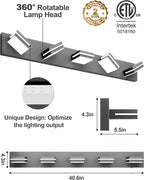 VOLISUN Modern 5-Light, 40-Inch Black Bathroom Vanity Light Fixtures Over Mirror - Image 6