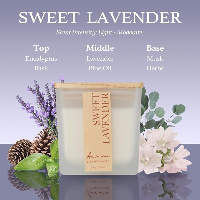 Scented Candle, 7.04 oz Lavender Aromatherapy Candle, Natural Soy Wax - Image 2
