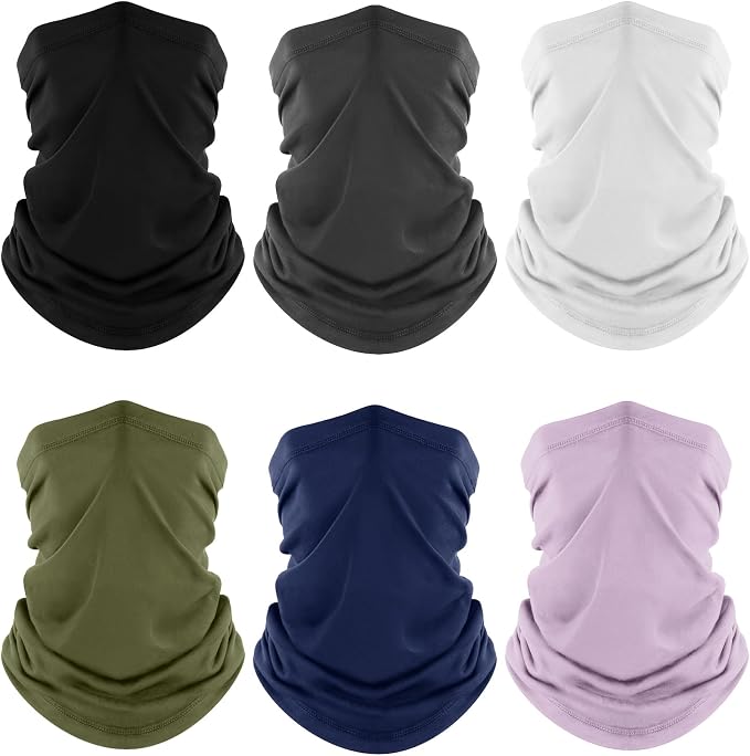 Fuinloth Neck Gaiter, 6 Pack Cooling UV Protection Bandana Face Mask Gator Scarf by fuinloth