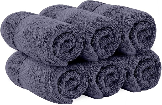 White Classic Luxury Navy Blue Hand Towels - Image 3