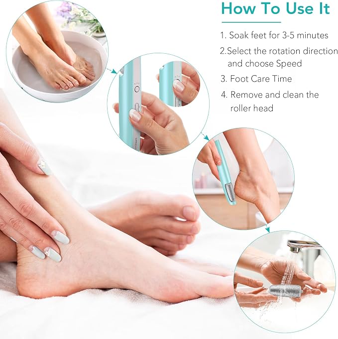 Electric Callus Remover for Feet, Professional Pedicure Kit Foot Scrubber for - Image 6