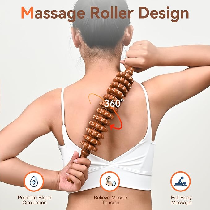 Wood Therapy Massage Tools, Wooden Massage Roller Stick, Lymphatic Drainage Tool - Image 5