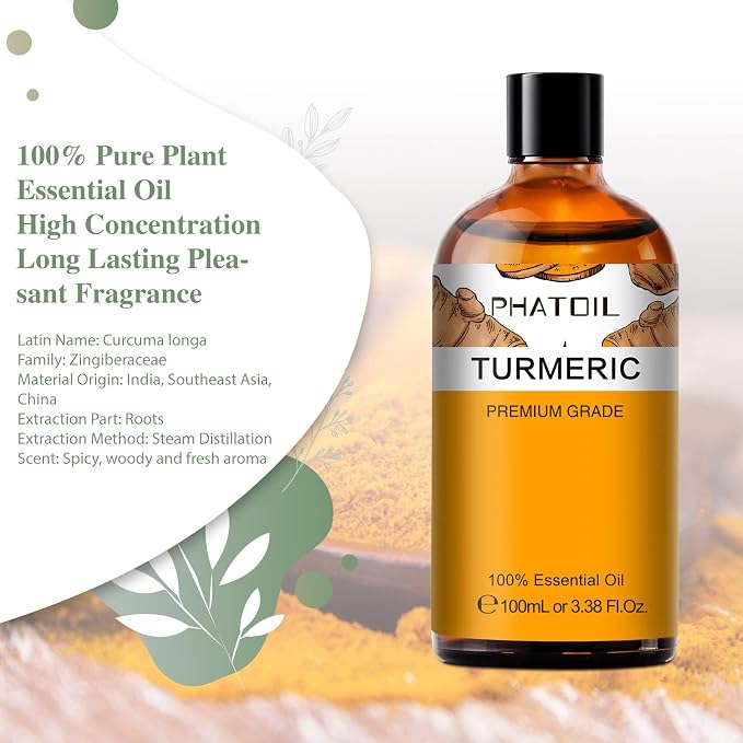 Turmeric 3.38fl.oz Essential Oil, PHATOIL Pure Aromatherapy Oils - Image 2