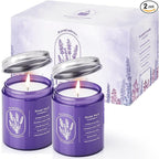 WarmEmbrace Lavender Jar Candles, 7.6 oz Purple Jar Candle, Natural Soy by WarmEmbrace