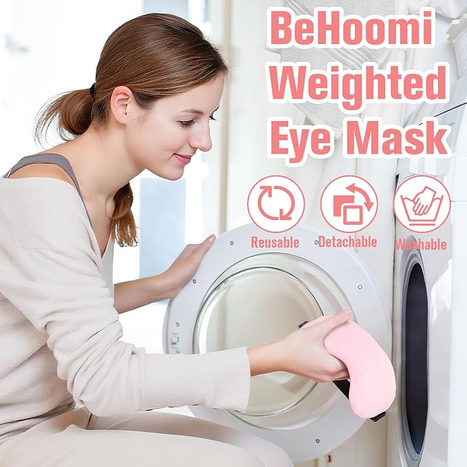 BeHoomi Heated Eye Mask, Weighted Sleep Mask Warm Compress - Image 4