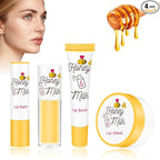 4 Piece Honey Milk Lip Mask Lip Balm Lip Scrub Lip Oil Lip Care Kit, by Unknown