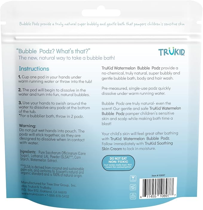 TruKid Bubble Podz Bubble Bath for Kids, & Babies, Tear Free Gentle & - Image 8