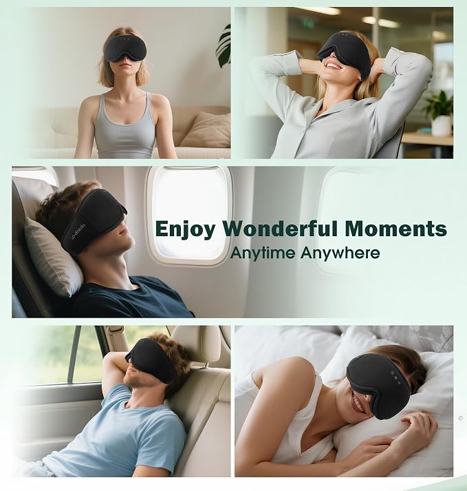 Sleep Mask with Headphones Bluetooth 5.4, LC-dolida Wireless Music Eye Mask - Image 8