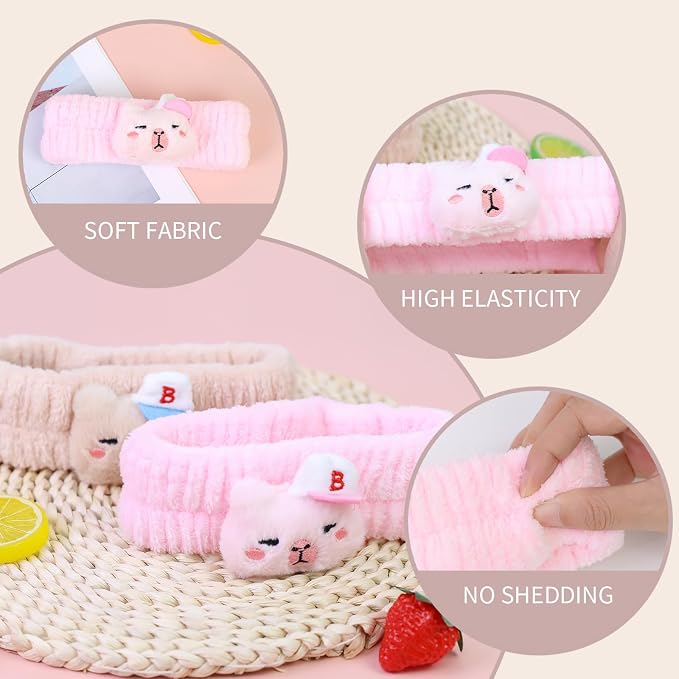 Spa Headband for Washing Face, 2 Pack Cute Halloween Hair Band for Shower Yoga - Image 5