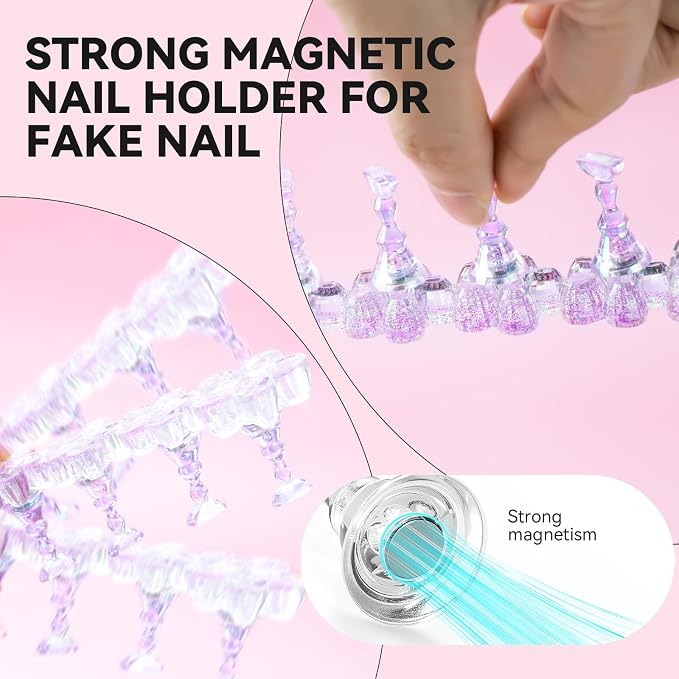 Nail Stand for Press On Fake Nails Painting Display Practice, Powerful Magnetic - Image 4