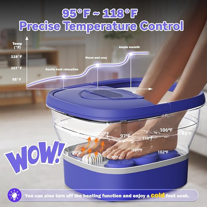 Collapsible Foot Spa with Heat and Remote, Heated Foot Bath Massager with Timer - Image 3