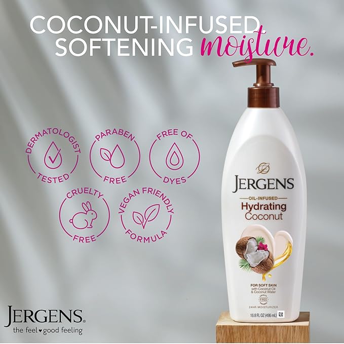 Jergens Hydrating Coconut Body Lotion, Hand and Body Moisturizer, Infused - Image 4