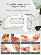 2-in-1 Stainless Steel Gua Sha Massage Tool Set, Muscle Scraper & IASTM Tools - Image 5