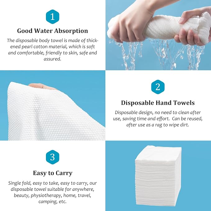 Premium Disposable Towel, Quick Dry Disposable Hair Towels Spa Salon Towel - Image 3