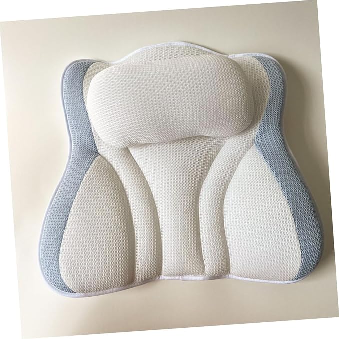 Bath Pillow for Tub with Suction Cups, Mesh Bath Neck Pillow 48x42x10cm - Image 2
