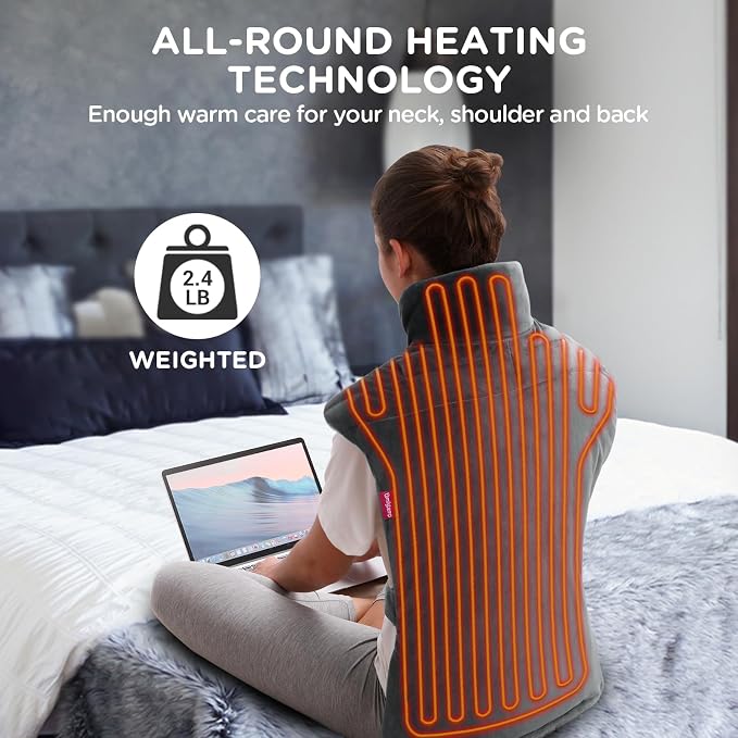 Comfytemp Heating Pad for Back Neck Shoulders, Weighted Heating Pad, Valentines - Image 6