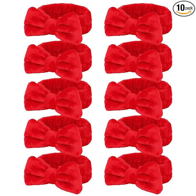Casoty 10 Pcs Red Makeup Headbands, Hair Band by Casoty