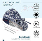 Satin Lined Scrub Caps with Buttons & Sweathand, Surgical Caps - Image 3