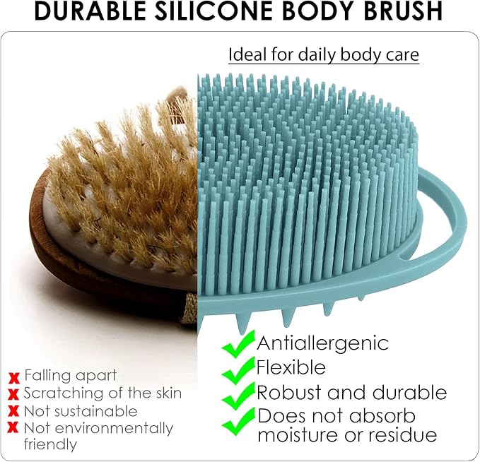 RamPula Silicone Body Scrubber, Silicone Loofah, Quick-Dry Exfoliating Body - Image 2