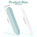 2Pcs Glass Cuticle Pusher with Leather Case, Dual Ended Cuticle Remover Tool - Image 2
