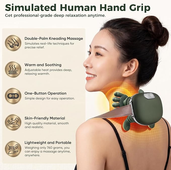 KppeX Upgraded Model Finger Deep Cordless Cordless Neck Massager Pillow - Image 5