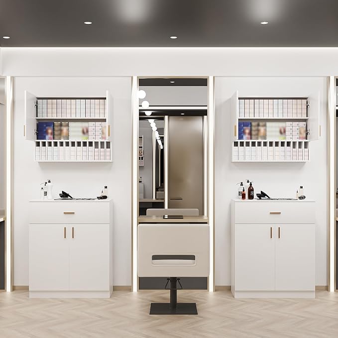 Salon Staion Hair Color Bar Organizers, Hair Color Rack, Barber Station Cabinet - Image 2