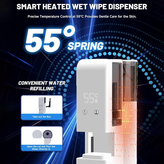 5s Fast Hot Towel Dispenser, 55°C Constant Temp, 500ml Tank, Auto-Dry & Safe - Image 2